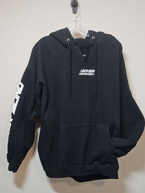 Black Hoodie with Sleeve Graphic